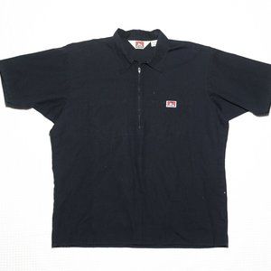 Vintage Ben Davis Work Shirt | Black Hickory Quarter Zip | Made in USA | Large L
